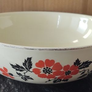 Vintage Hall Superior Quality Dinnerware Red Poppy 9" Salad Serving Bowl.